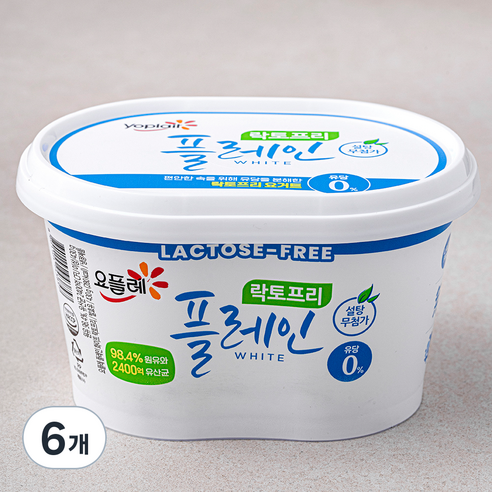 요플레 빙그레 플레인 화이트 락토프리, 430g, 1개입, 6개