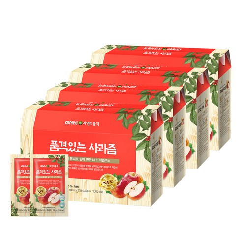 GNM자연의품격 품격있는 사과즙, 100ml, 120개