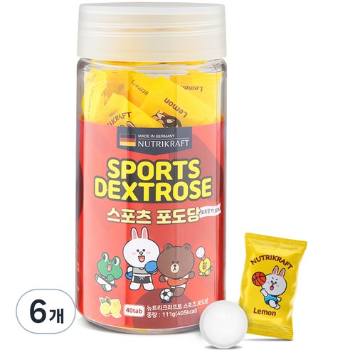 뉴트리크라프트 스포츠 포도당 캔디, 40정, 6개