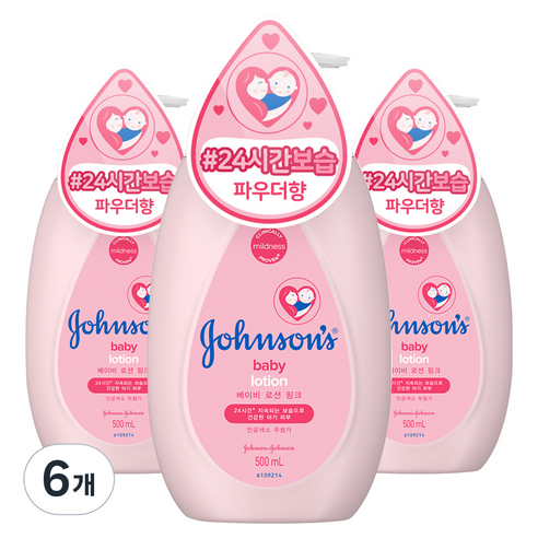 존슨즈 베이비 로션 핑크, 500ml, 6개