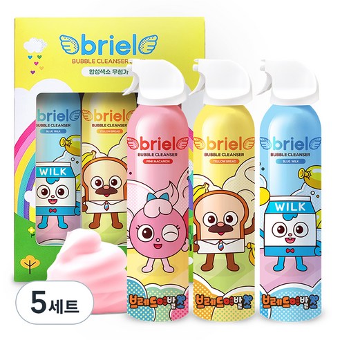 디보트브리엘 유아용 브레드 이발소 버블클렌저 딸기향 + 바나나향 + 풍선껌향 3종세트, 5세트