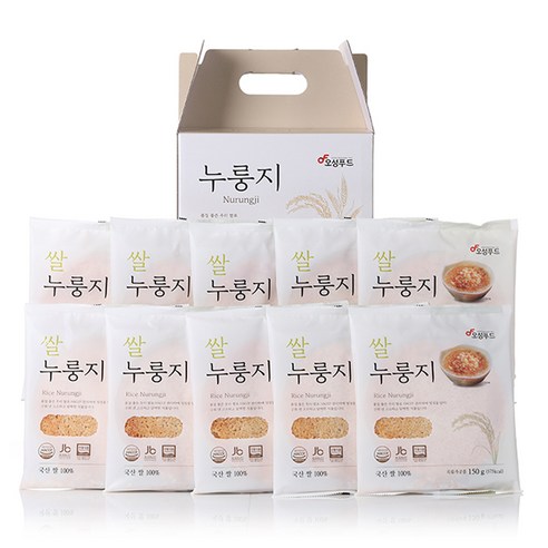 오성푸드 쌀 누룽지 10봉지 150g 산아래누룽지 오성푸드 쌀 누룽지 10봉지 150g 산아래누룽지