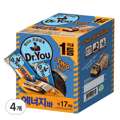 닥터유 에너지바 투바이트, 468g, 4개