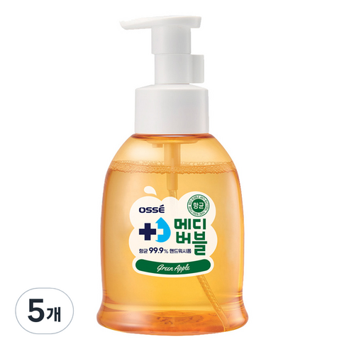 오쎄 메디버블 항균 핸드워시 폼 그린애플향, 500ml, 5개
