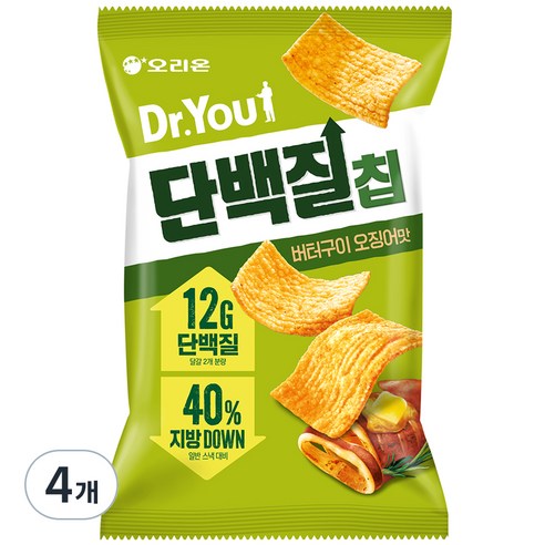 닥터유 단백질칩 버터구이 오징어맛, 60g, 4개