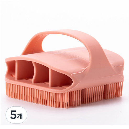 잇곰 깨끗하곰 촘촘 실리콘 바디 브러쉬, 핑크, 5개, 1개입