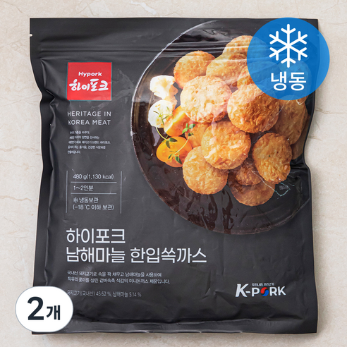 하이포크 남해마늘 한입쏙까스 (냉동), 480g, 2개