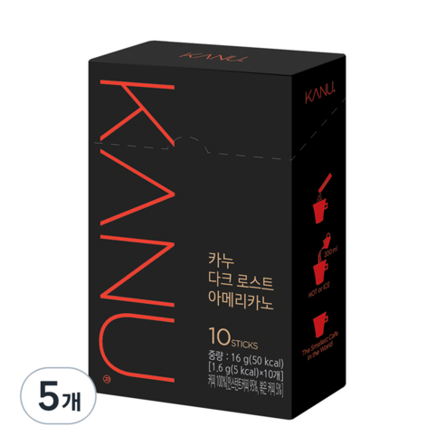 카누 다크 로스트 아메리카노 원두커피믹스, 1.6g, 10개입, 5개