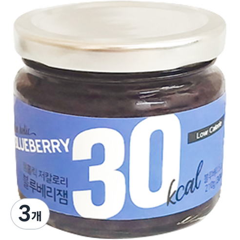 잼홀릭 저칼로리 콩포트 블루베리잼, 3개, 200g