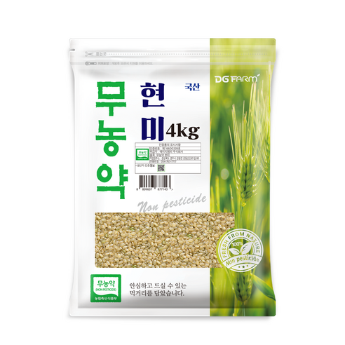 대구농산 무농약 현미, 4kg, 1개