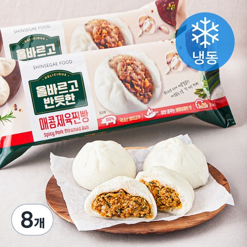 올반 매콤제육찐빵 (냉동), 90g, 4개입, 8개