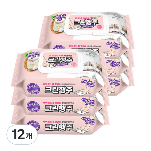 자연처럼 베이킹소다함유 크린행주, 100개입, 12개