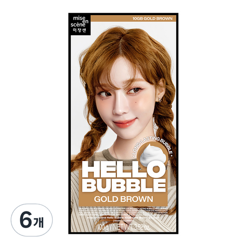미쟝센 헬로 버블 염색제, 골드브라운, 6개