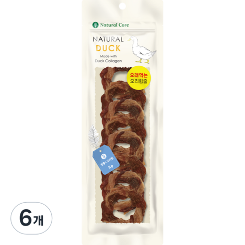 네츄럴코어 강아지 육포, 오리, 80g, 6개