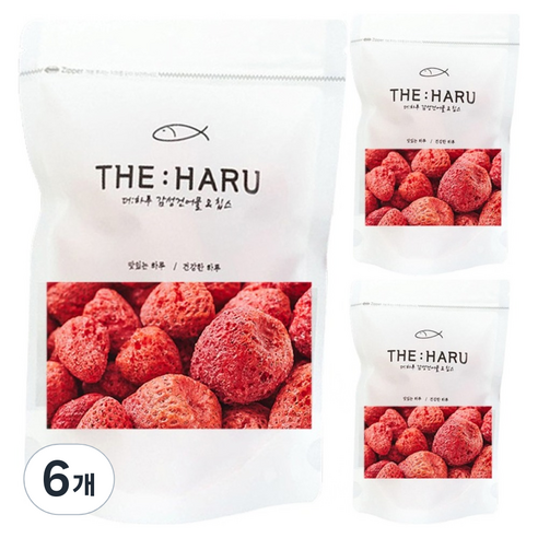 THEHARU 동결건조과일 딸기, 50g, 6개
