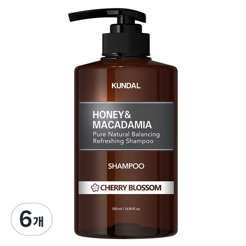 쿤달 허니 앤 마카다미아 네이처 샴푸 체리블라썸향, 500ml, 6개