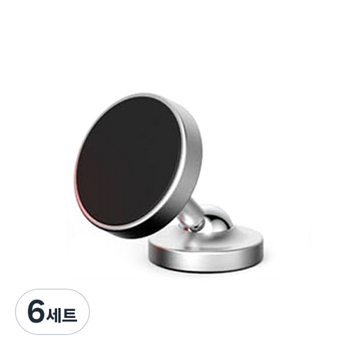 로랜텍 차량용 마그네틱 스마트폰 거치대 + 메탈 스마트톡, 6세트, 실버