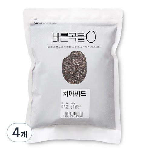 바른곡물 치아씨드, 750g, 4개