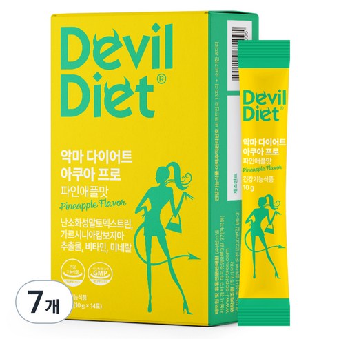 악마다이어트 아쿠아 프로 파인애플맛 가르시니아 14p, 140g, 7개