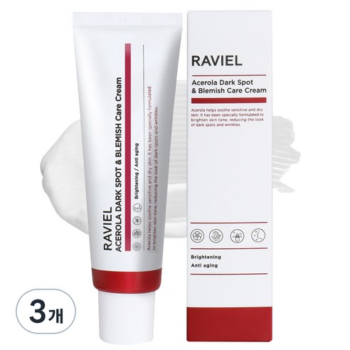 라비엘 아세로라 잡티 앤 기미 케어 주름 미백 기능성 크림, 50ml, 3개