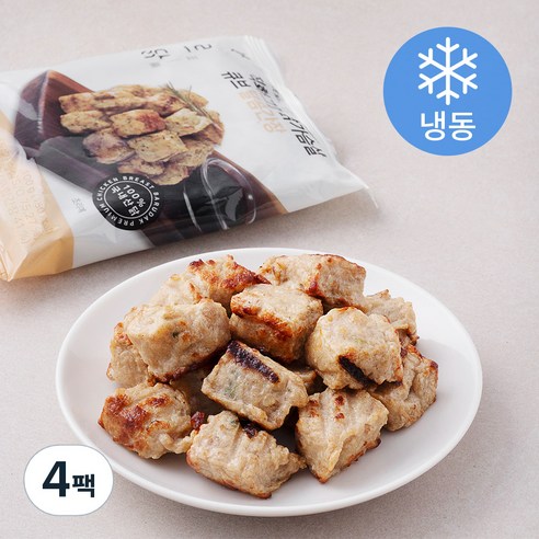 바르닭 직화그릴 닭가슴살 큐브 달콤간장 (냉동), 100g, 4팩