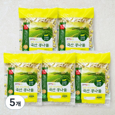 곰곰 무농약인증 국산 콩나물, 300g, 5개