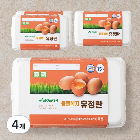 동물복지 유정란 15구 780g, 4개
