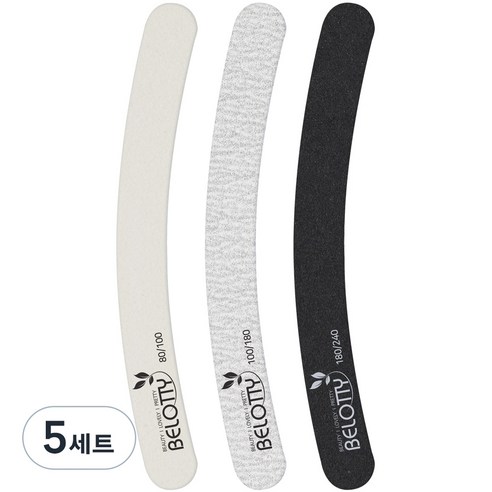 벨로티 국내생산 고급 손톱샌딩 네일파일 세트, 혼합색상, 5세트