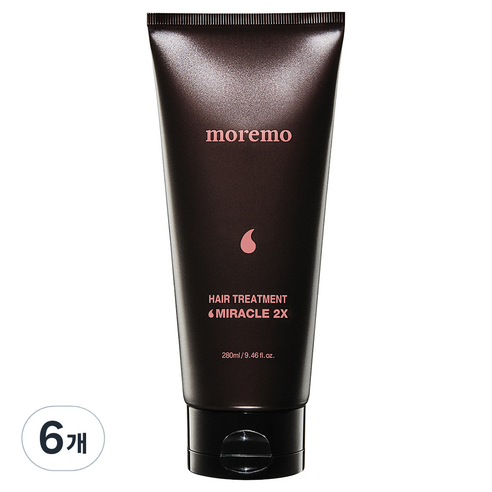 모레모 미라클 2X 단백질 헤어팩 극손상 트리트먼트, 280ml, 6개