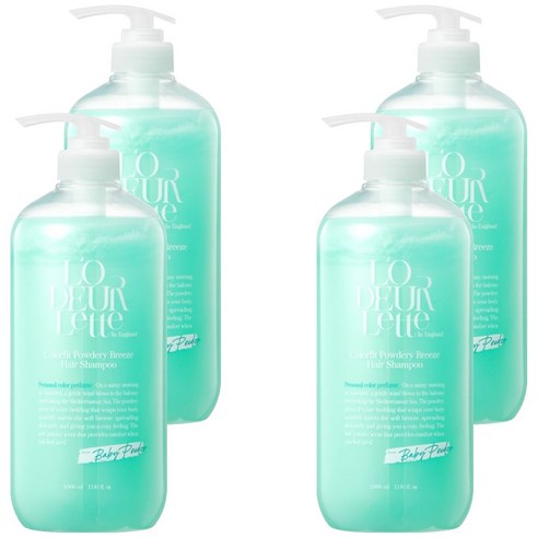 로더렛 컬러 핏 헤어 두피 퍼퓸 샴푸 베이비파우더향, 1000ml, 4개