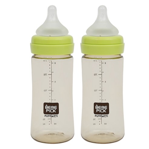 베베픽 PPSU 젖병 250ml 트윈팩, 그린, M(3~6개월), 1개
