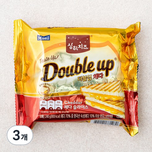 짜지않은치즈 상하치즈 더블업 체다 슬라이스 치즈, 240g, 3개 Best Top5