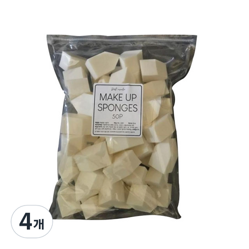 D&K 대용량 화장퍼프 50p, 베이지, 4개