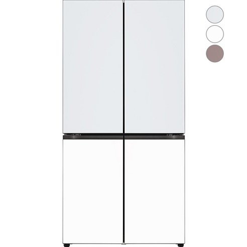   [색상선택형] LG전자 디오스 오브제컬렉션 4도어냉장고 H874AAA012 글라스 방문설치, H874GYW012