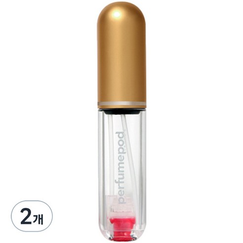 트라발로 퍼퓸팟 퓨어 펌핑식 충전 휴대용 향수공병 5ml, 2개, 골드