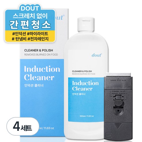 다우트 인덕션 앤 하이라이트 클리너 350ml + 스크래퍼 세트, 4세트