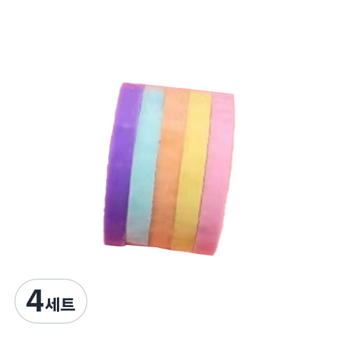 낭만일상 무지개 마스킹 테이프 5종 세트 1.2mm, 혼합색상, 4세트