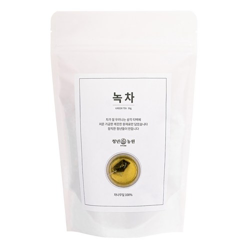 청년농원 저온가공 제주 녹차 삼각티백, 1g, 50개, 1개