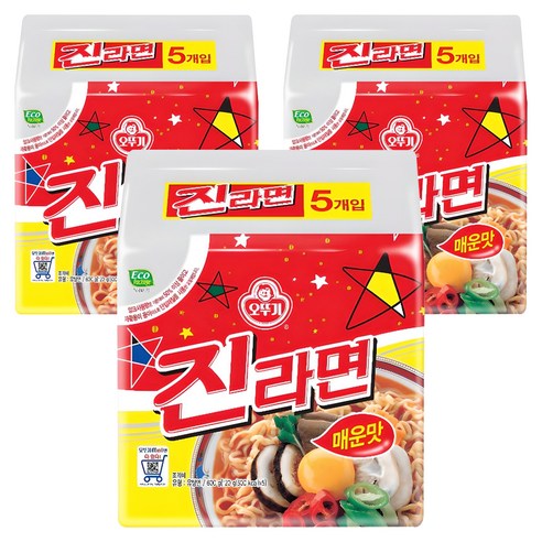 오뚜기 진라면 매운맛 120g, 15개