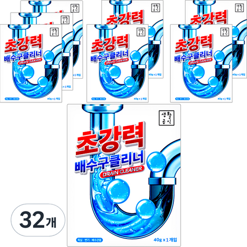 생활공식 초강력 배수구 클리너, 40g, 32개