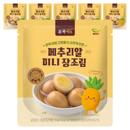 베이비본죽 키즈 메추리알 미니 장조림, 80g, 6개