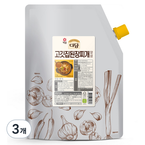 다담 고깃집 된장찌개 양념, 2kg, 3개