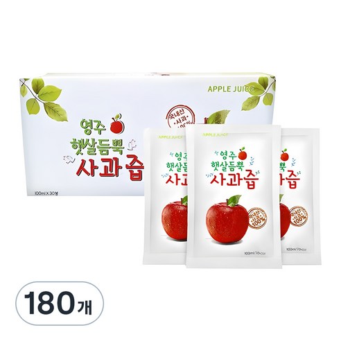 영주햇살듬뿍 사과즙, 100ml, 180개