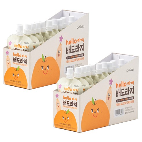 아올다 헬로아이 배도라지 80ml, 2세트, 배 + 도라지 혼합맛