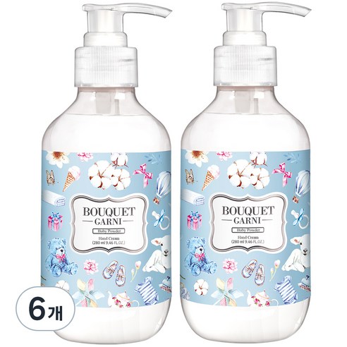 부케가르니 딥 모이스처 핸드크림 베이비파우더, 280ml, 6개