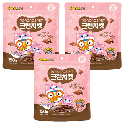 에이비에스엘 뽀로로펫 크런치캣 간식, 혼합맛(참치/연어), 150g, 3개