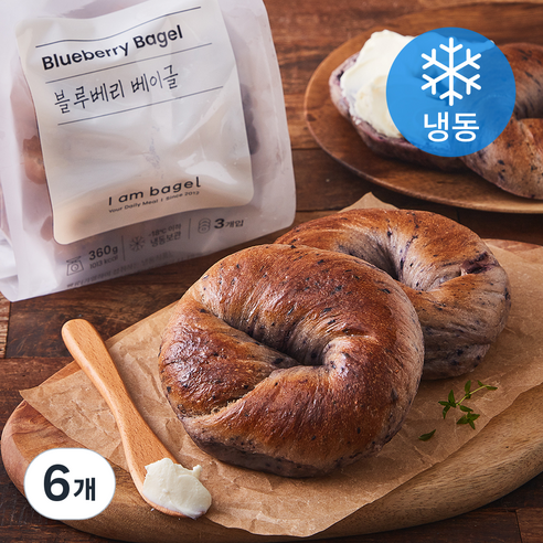 아이엠베이글 블루베리 베이글 3개입 (냉동), 360g, 6개