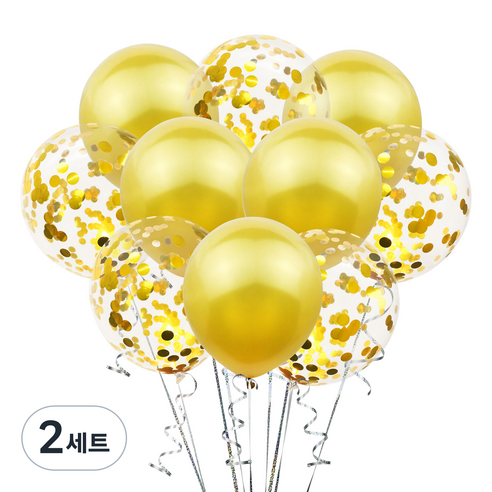 그래다다 파티 장식 풍선 10p 세트, 골드, 2세트