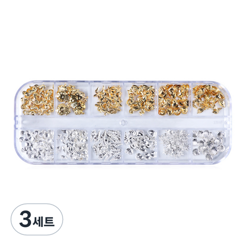 조개 여름 네일 파츠 12종 세트, 3개, 혼합색상