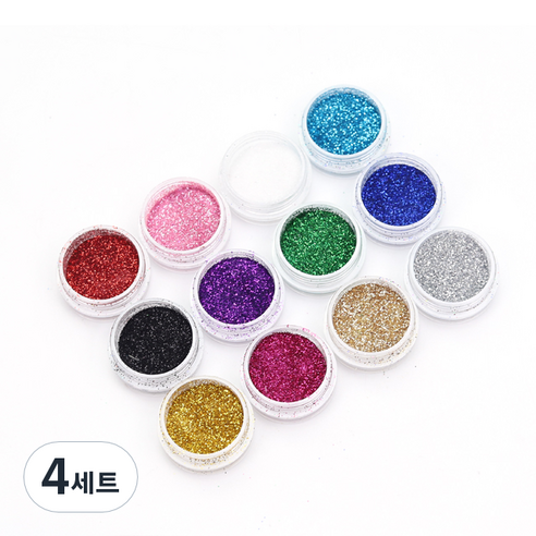 반짝이 가루 네일 글리터 12종 세트, 혼합색상, 4세트